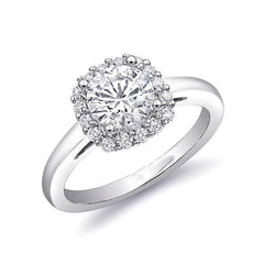 1.50 Carat Diamond Engagement Halo  Ring 14K White Gold