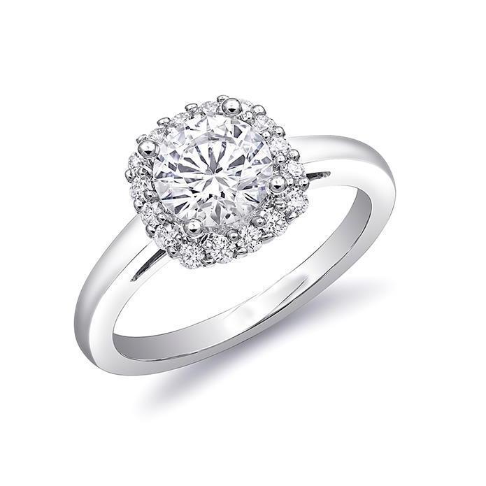 Anel Halo de noivado de diamante 1.50 quilates em ouro branco 14K - harrychadent.pt