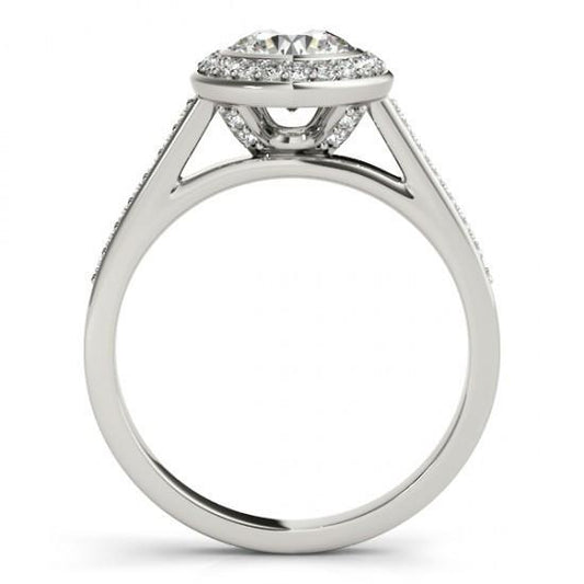 Diamante redondo de 1.50 quilates Halo Ring em ouro branco 14K - harrychadent.pt