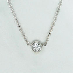 1.50 Carat Solitaire Bezel Set Diamond Pendant Necklace Gold White