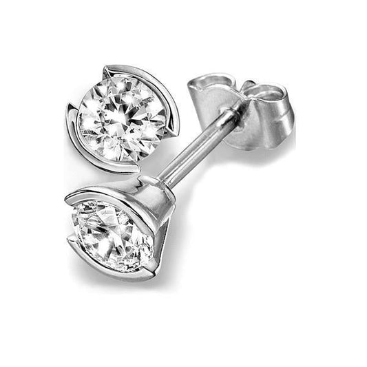 1.50 quilates Diamonds Studs brincos 14K ouro branco - harrychadent.pt