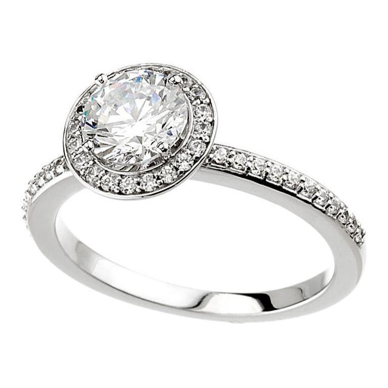 Anel de diamantes de 1.51 quilates Halo ouro branco 14K - harrychadent.pt