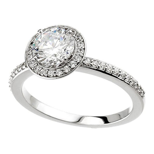 Anel de diamantes de 1.51 quilates Halo ouro branco 14K - harrychadent.pt