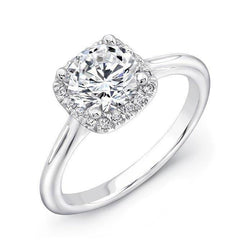 1.50 Carats Halo Lab Grown Diamond Engagement Ring White Gold 14K