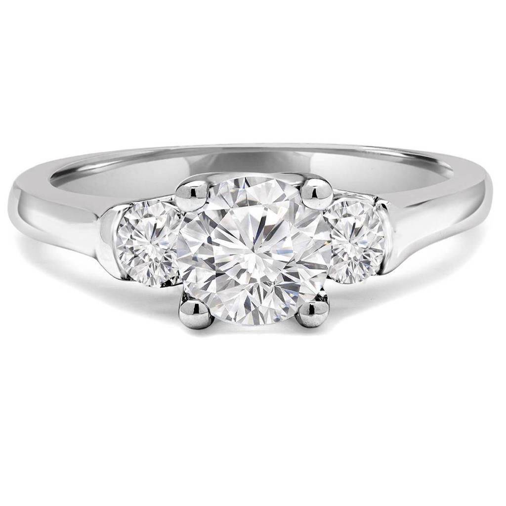 1.50 quilates redondo diamante 3 pedra anel de aniversário em ouro branco 14K novo - harrychadent.pt