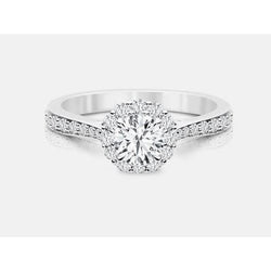 1.50 Carats Round Diamond Engagement Ring Halo