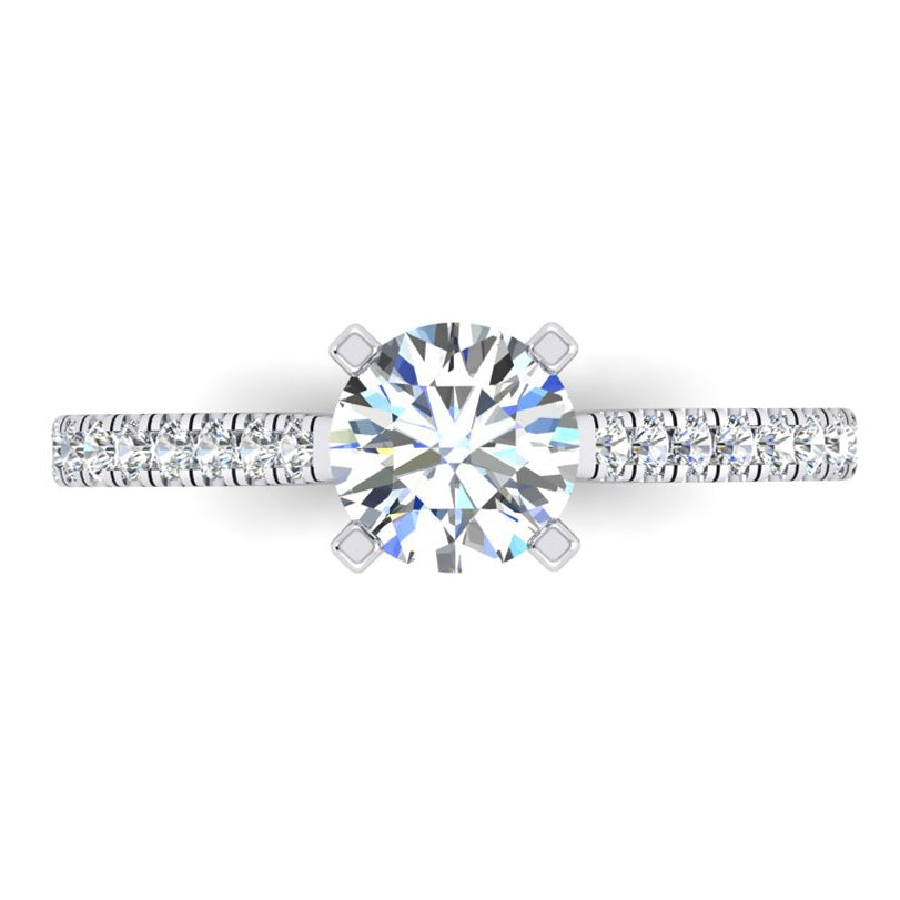 Anel Solitaire de 1.50 Quilates Com Acentos
