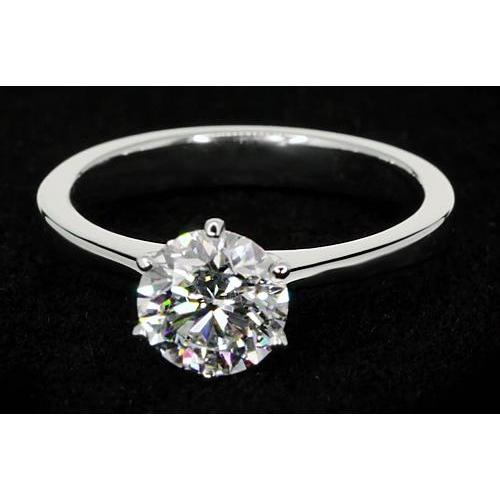 Solitário de 1.50 quilates anel de diamante redondo em ouro branco 14K - harrychadent.pt