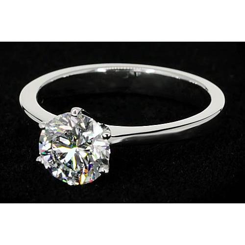 Solitário de 1.50 quilates anel de diamante redondo em ouro branco 14K - harrychadent.pt