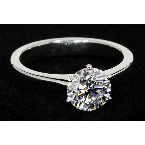 Solitário de 1.50 quilates anel de diamante redondo em ouro branco 14K - harrychadent.pt