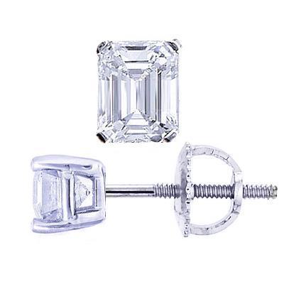 Brinco de diamante com corte esmeralda de 1.50 ct para mulheres joias de ouro branco - harrychadent.pt