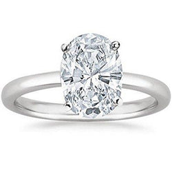 1.50 Ct Oval Cut Lab Grown Diamond Solitaire Engagement Ring White Gold 14K
