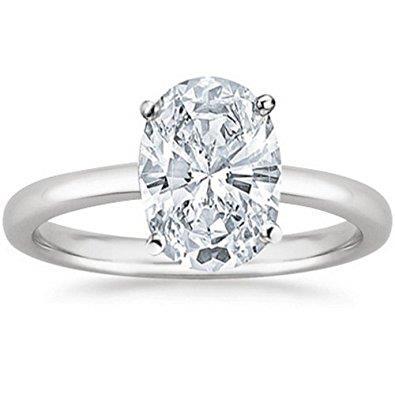 Anel de noivado solitário de diamante com corte oval de 1.50 ct em ouro branco 14K - harrychadent.pt