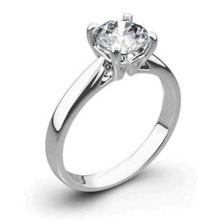1.50 Ct Solitaire Round Cut Diamond Wedding Ring 4 Prongs Gold 14K