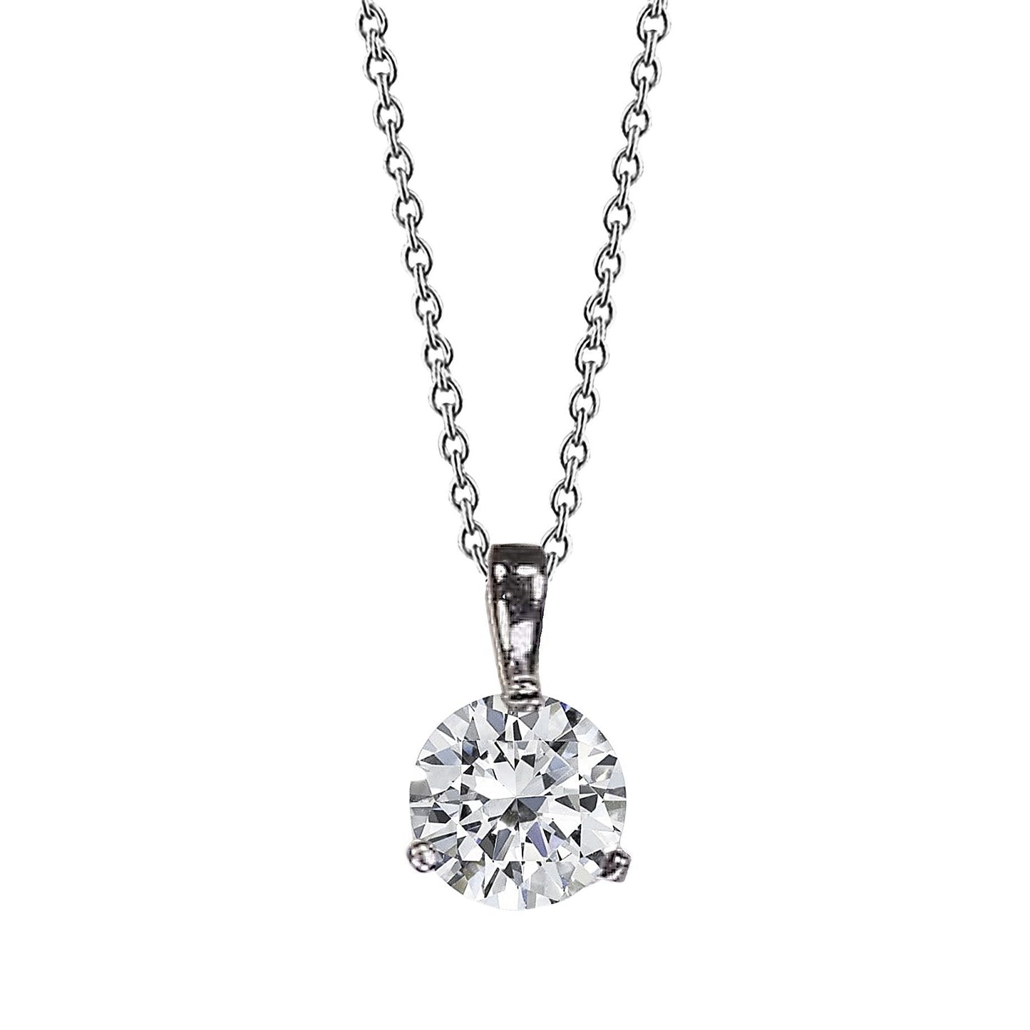 Colar de diamante redondo de 1.50 em ouro branco 14K - harrychadent.pt