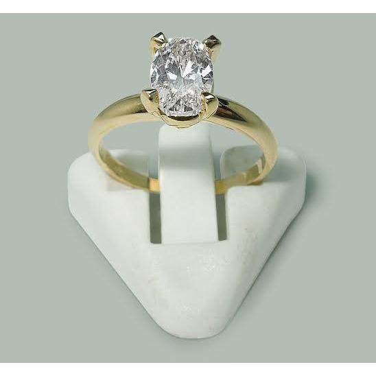Anel Solitário Oval Diamante de 1.51 quilates e ouro amarelo 14K - harrychadent.pt