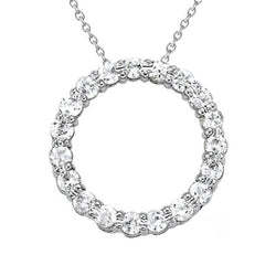 1.55 Ct. Round Diamond Circle Pendant Without Chain White Gold 14K