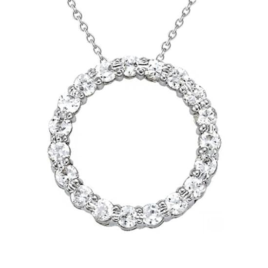 1.55 Ct. Pendente redondo de diamante circular sem corrente em ouro branco 14K - harrychadent.pt