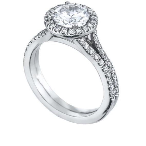 1.56 quilates de diamante redondo anel halo em ouro branco 14K - harrychadent.pt