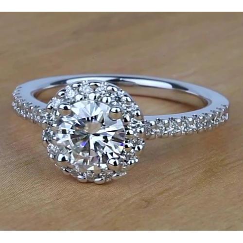 Anel de noivado de diamante redondo de halo de 1.58 quilates - harrychadent.pt