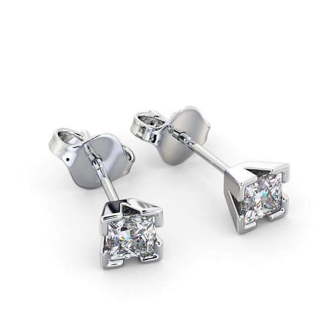 1.60 quilates Princesa Cut Studs diamante brinco ouro branco 14K - harrychadent.pt