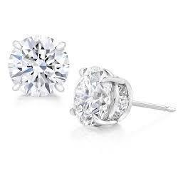 1.70 Carats Solitaire Diamond Studs Earring White Gold 14K