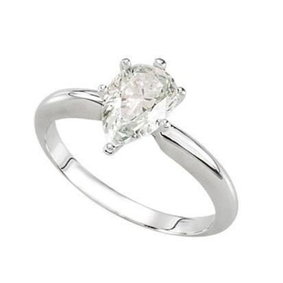Anel de noivado de diamante solitário de pêra 1.75 quilates em ouro branco 14K - harrychadent.pt