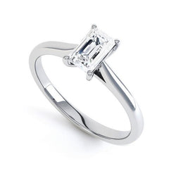 1.75 Carats Sparkling Emerald Diamond Solitaire Ring White Gold 14K