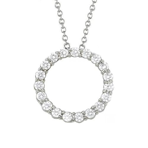 1.75 Ct. Colar de pingente de diamante redondo sem corrente em ouro branco 14K - harrychadent.pt