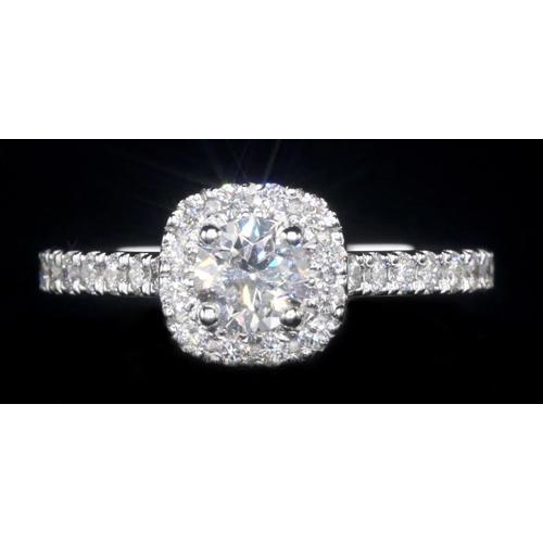 1.84 Carats Halo Setting anel de noivado ouro branco 14K - harrychadent.pt