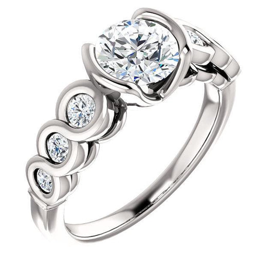 1.86 Ct. Anel de aniversário de casamento de diamantes brilhantes redondos - harrychadent.pt