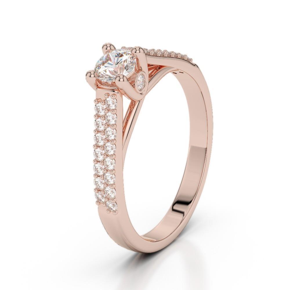 Anel de casamento de diamantes cintilantes de 1.90 quilates ouro rosa 14K - harrychadent.pt