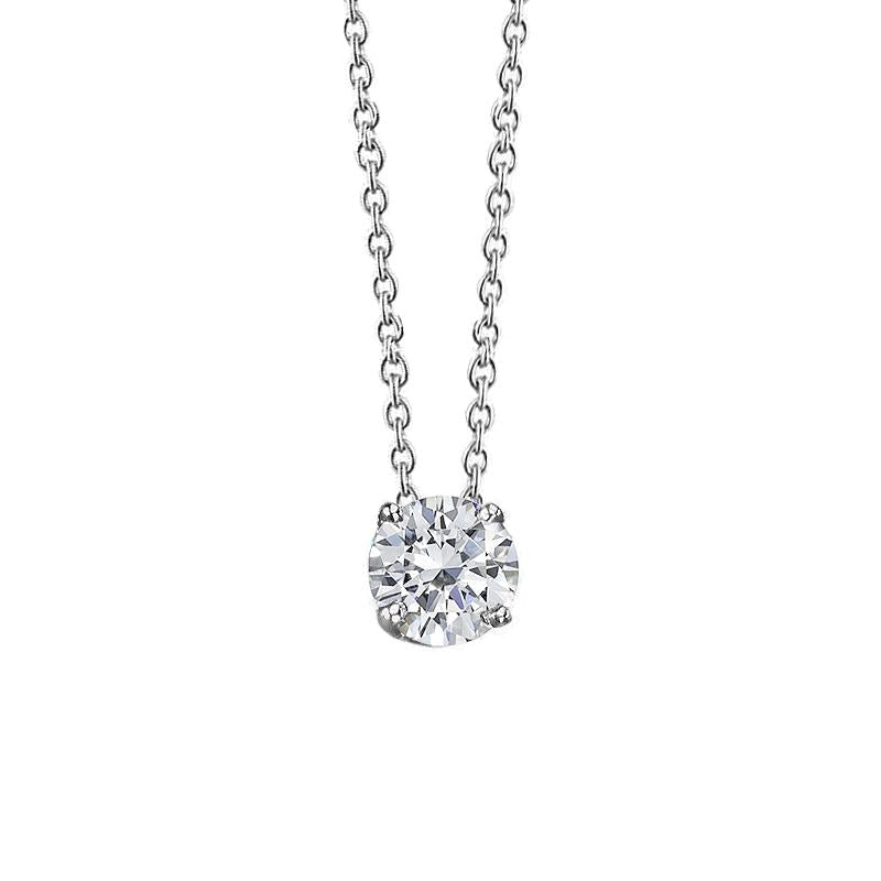 Colar de pingente feminino de diamante redondo de 2 quilates em ouro branco 14K - harrychadent.pt