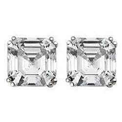 Brinco Lady Stud de 2 quilates com corte Asscher em ouro branco 14K - harrychadent.pt