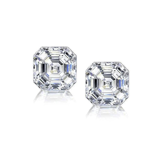 Brincos de Diamante com Lapidação Asscher de 2 Quilates Ouro Branco Maciço 14K