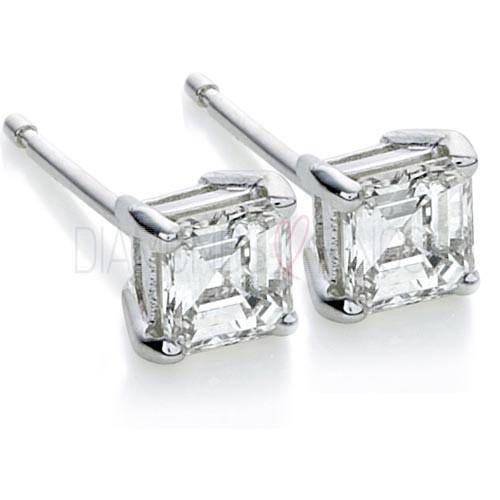 Brinco feminino de 2 quilates Asscher Diamond Stud - harrychadent.pt