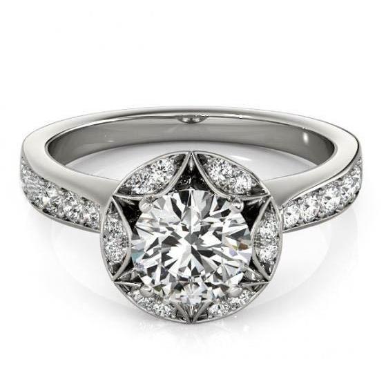 Anel de aniversário de noivado de diamante de 2 quilates em ouro branco 14K - harrychadent.pt