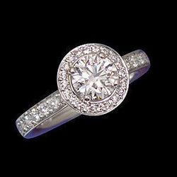2 Carats Halo Diamonds Royal Engagement Ring White Gold