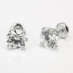 2 Carats Round Cut Diamond Stud Earring Gold 14K