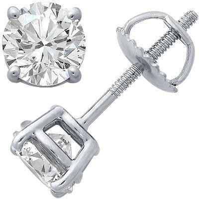 Brincos de diamante com corte redondo de 2 quilates para senhora joias com configuração de 4 pinos - harrychadent.pt