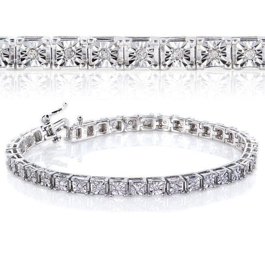 Bracelete de tênis feminino de diamantes redondos de 2 quilates - harrychadent.pt