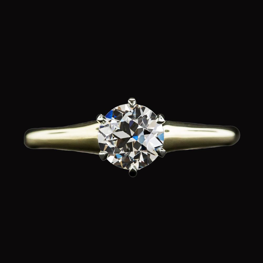 2 quilates Solitaire Ring Old Miner Diamond Tapered Shank ouro branco - harrychadent.pt