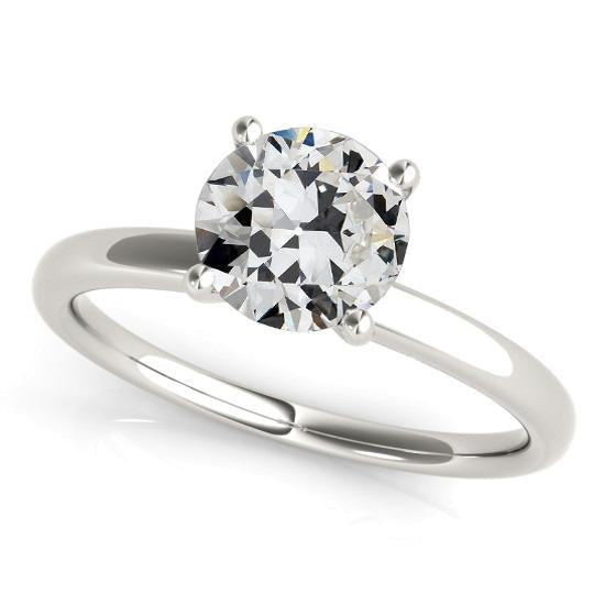 2 quilates solitário anel redondo antigo mineiro diamante joias de ouro para senhoras - harrychadent.pt