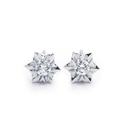 2 Carats Sparkling Round Cut Diamonds Stud Earrings White Gold