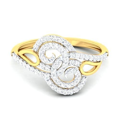 Anel de ouro amarelo estilo redemoinho de diamante de 2 ct - harrychadent.pt
