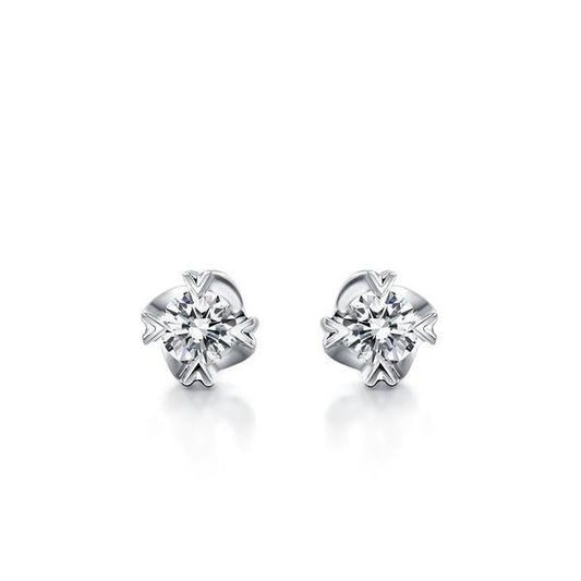 Brincos femininos de 2 ct com diamantes redondos lapidados lindos ouro branco - harrychadent.pt