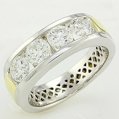 Joias de banda masculina de diamante com corte redondo de 1 ct novo - harrychadent.pt