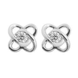 2 Ct Round Cut Diamonds Intertwined Hearts Stud Earrings