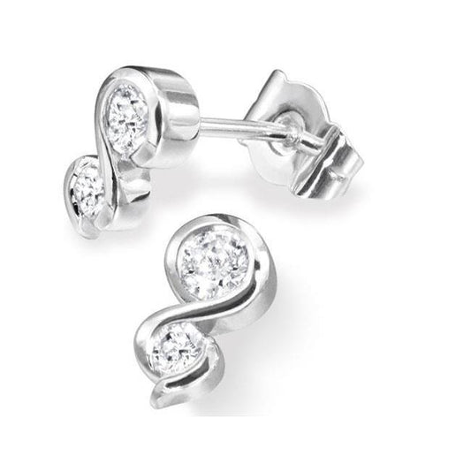 Brinco com pino de diamante de 2 ct rodada duas pedras - harrychadent.pt