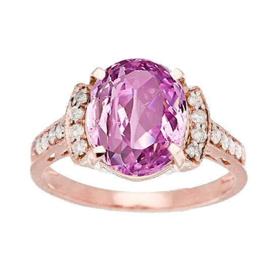 20.75 ct rosa ouro 14k kunzita rosa com joias de diamante fino - harrychadent.pt